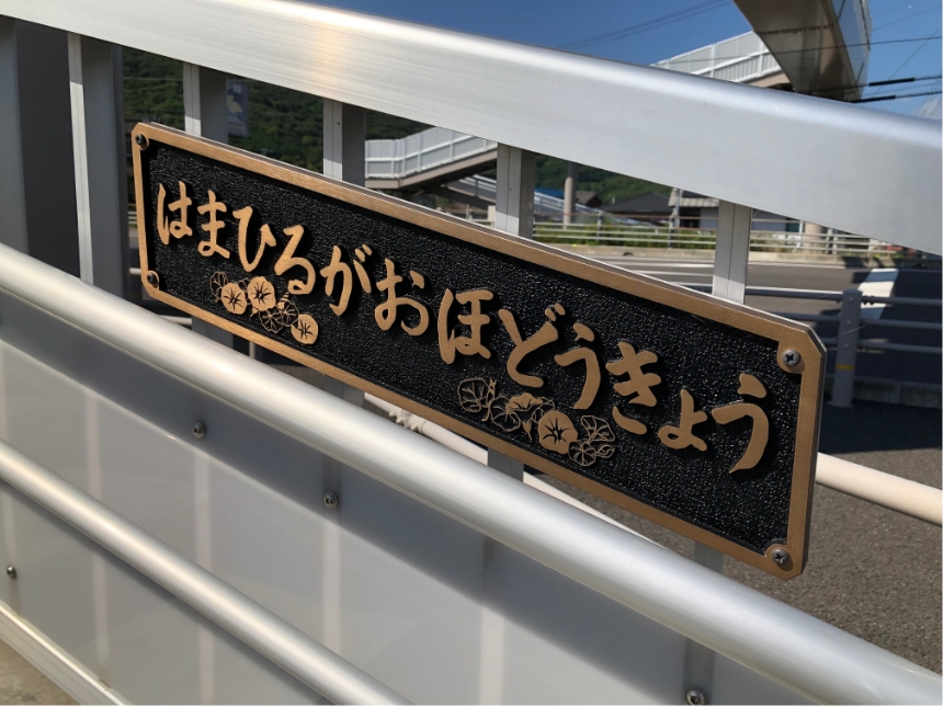 歩道橋にも「ハマヒルガオ」